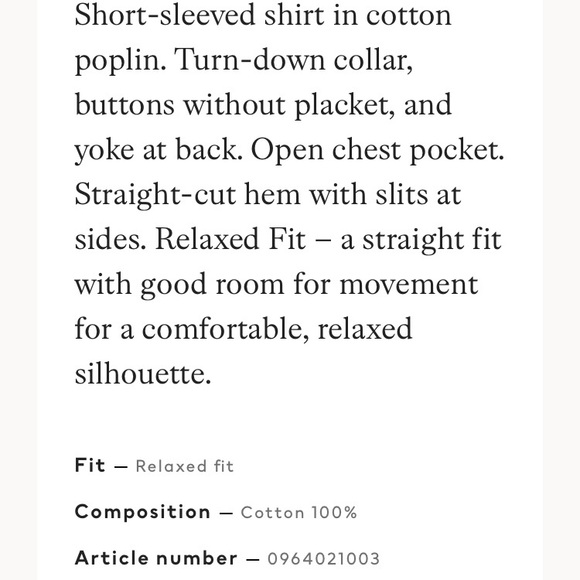 NWT - H&M relaxed fit short sleeve shirt - SIZE MD - Picture 3 of 11